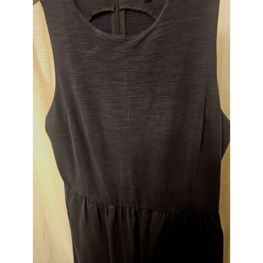 Madewell Stretch Fark Zip Back Knee Length Denim Dress Size M - Picture 3 of 5